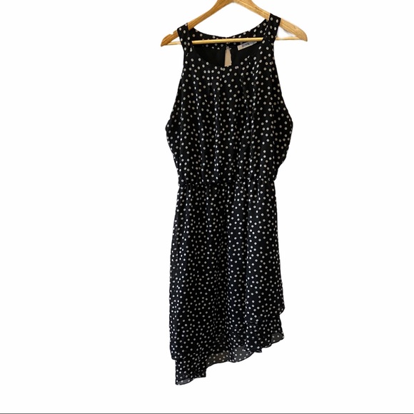 RICKIS Black&White Polka Dot Asymmetrical Dress 16 - Picture 1 of 10